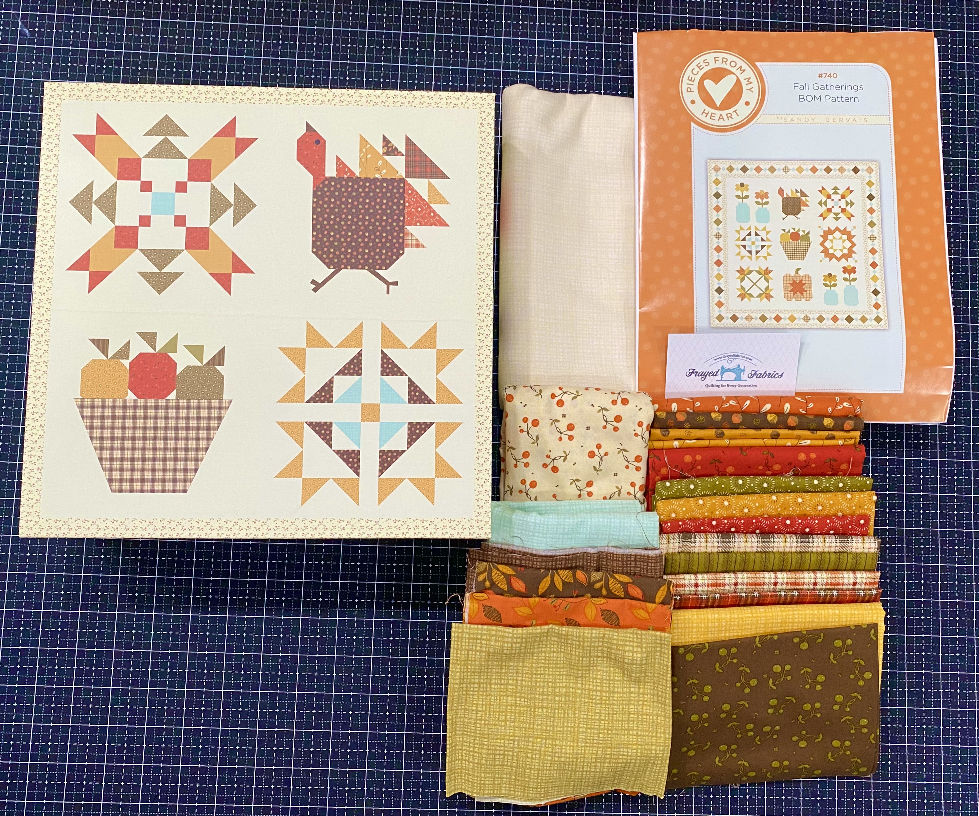 Fall Gatherings Sampler Quilt Kit in Keepsake Box - Riley Blake Designs - Image 2