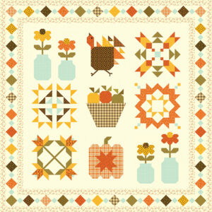 Fall Gatherings Sampler Quilt Kit in Keepsake Box - Riley Blake Designs