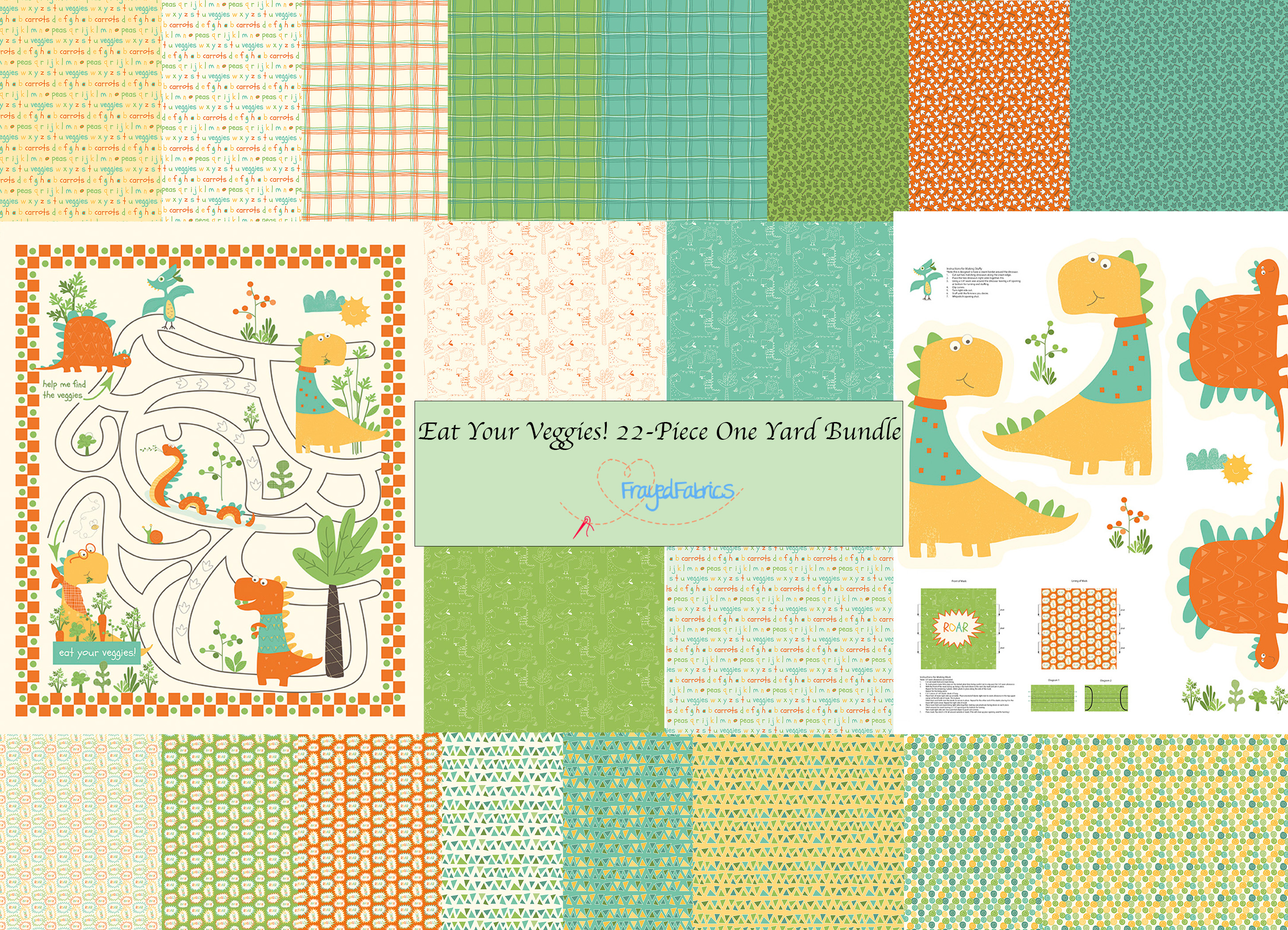 Eat Your Veggies! 22-piece One Yard Bundle - Riley Blake Designs